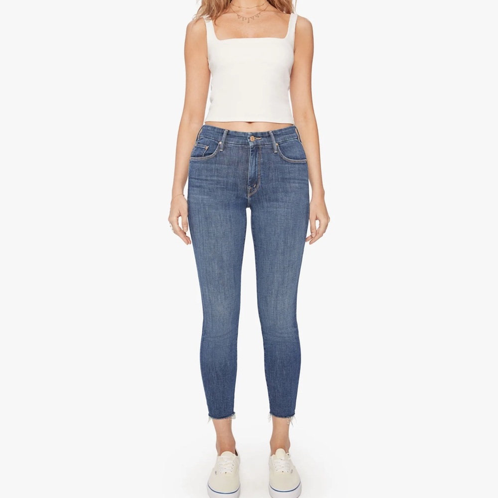 Mother Looker ankle fray jeans